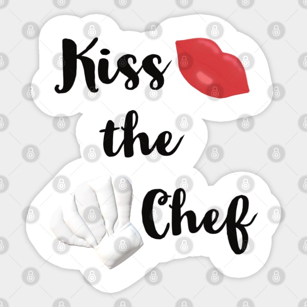 Kiss the Chef (White Background) Sticker by Art By LM Designs 